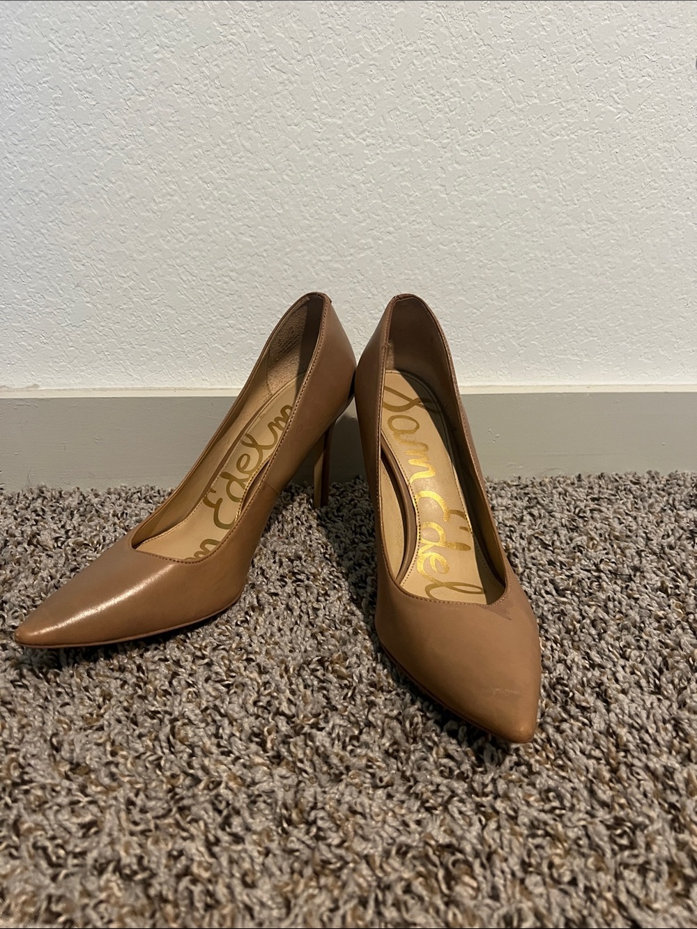 Sam Edelman Tan Pointed-Toe Stiletto Pumps